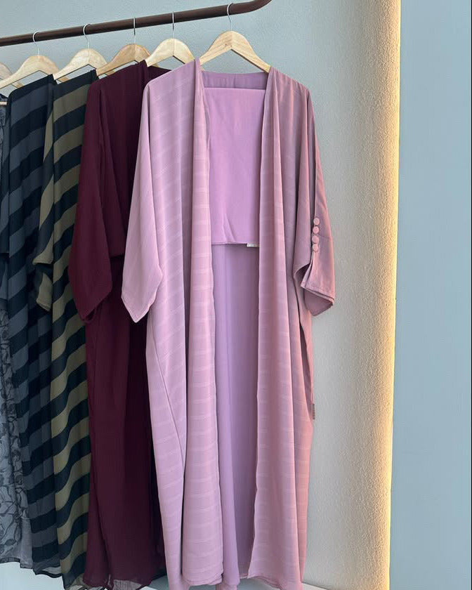 Chiffon Pink Abaya