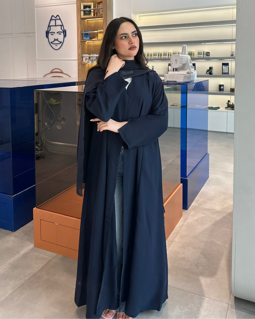 Navy Bows Abaya