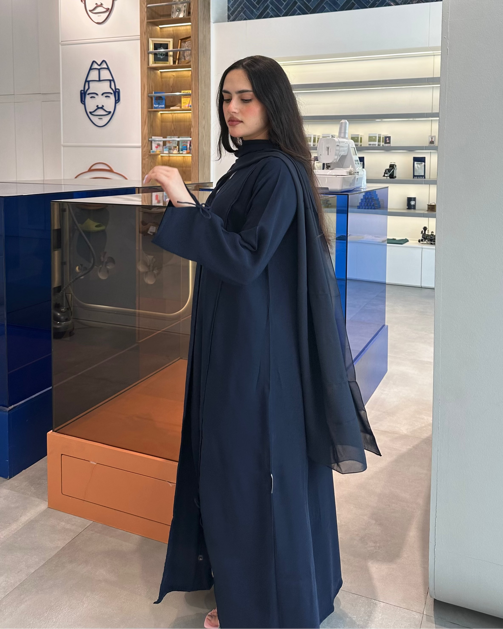 Navy Bows Abaya