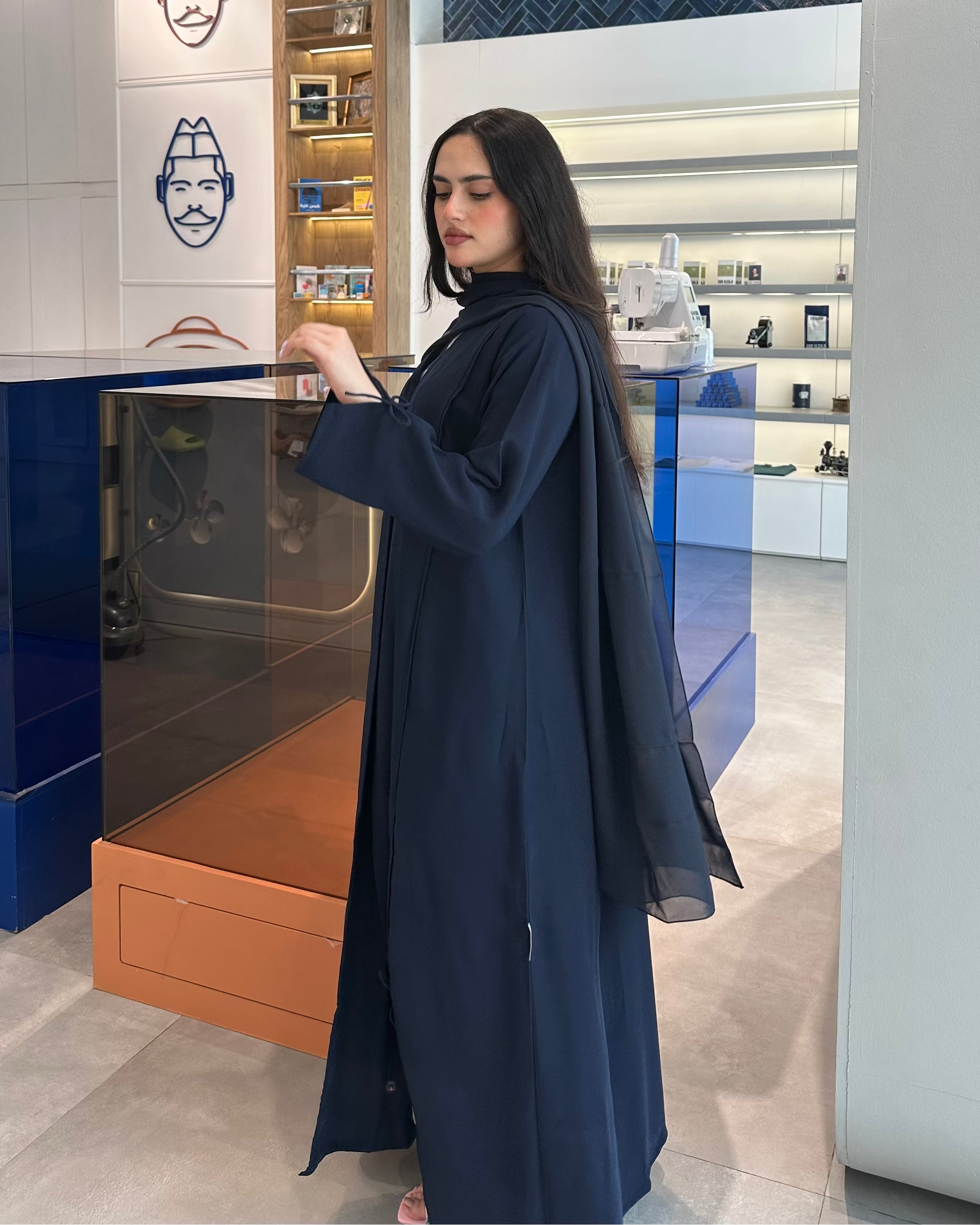 Navy Bows Abaya