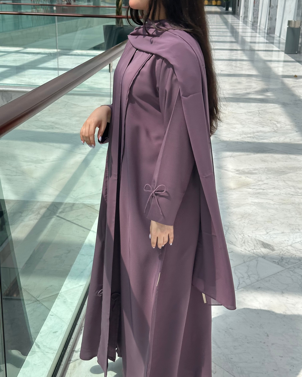 Purple Bows Abaya