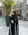White Dantel Black Abaya