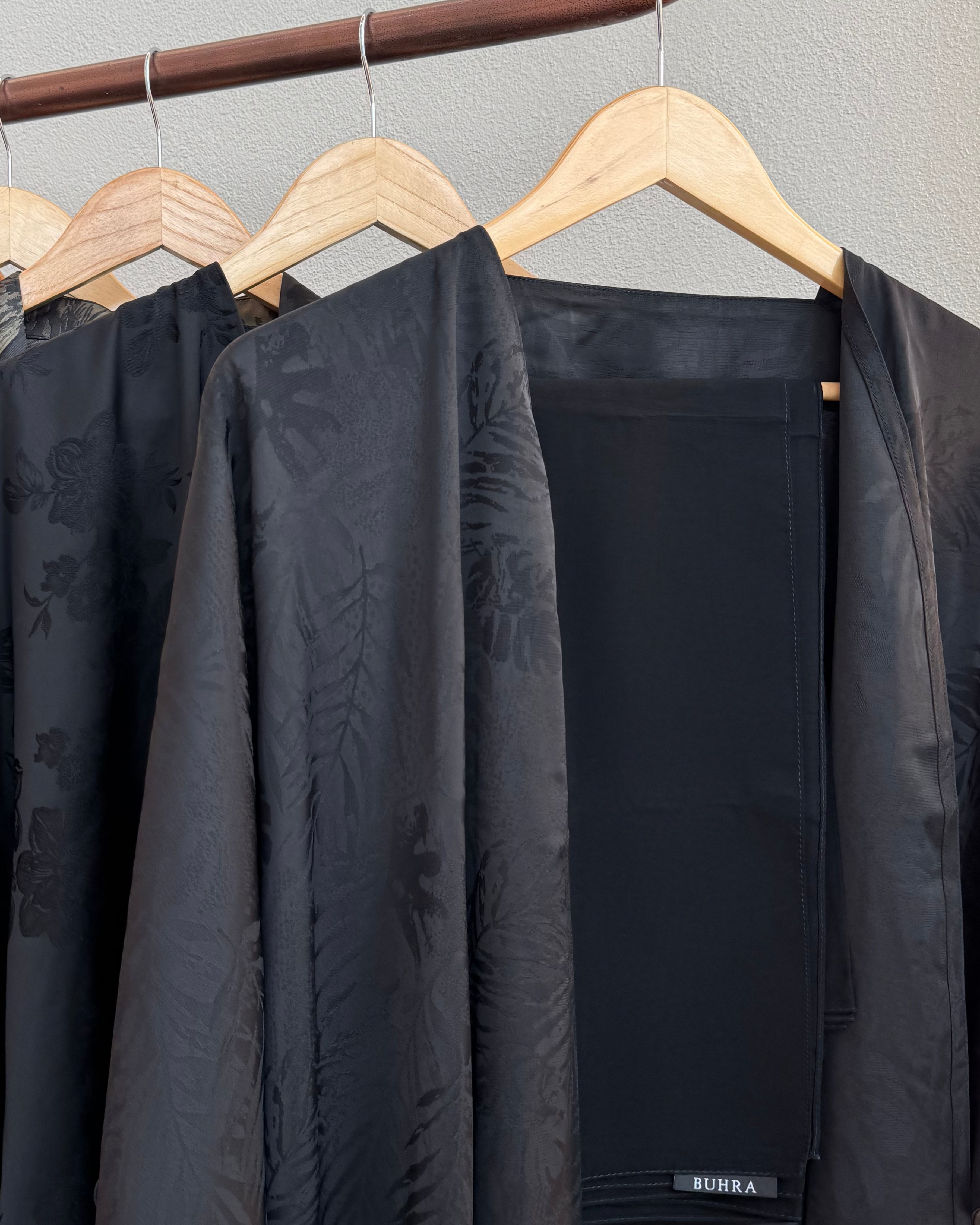 Half Bahrini Soft Black Abaya