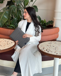 Pleated Abaya (White)
