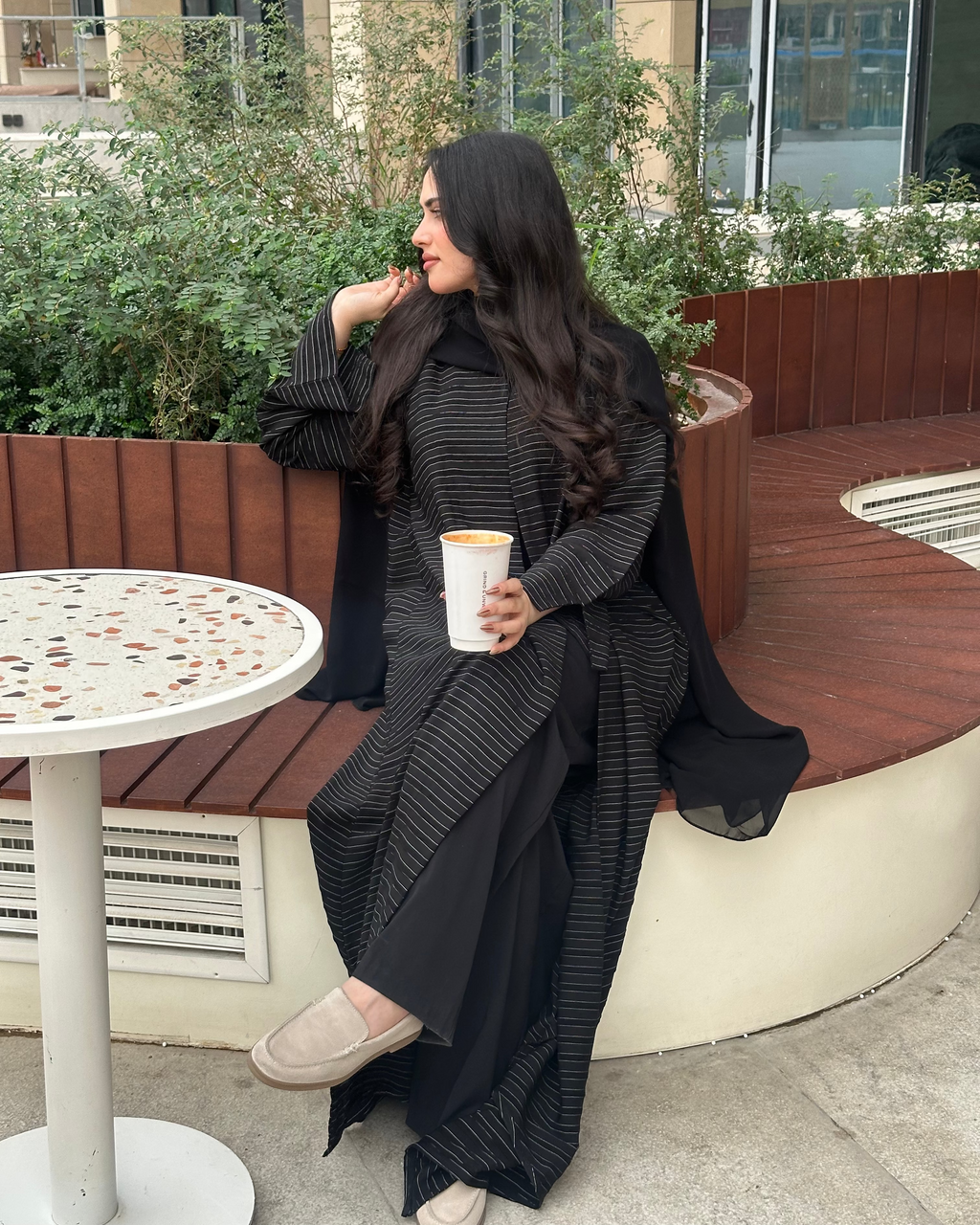 Stripes Abaya (Black)