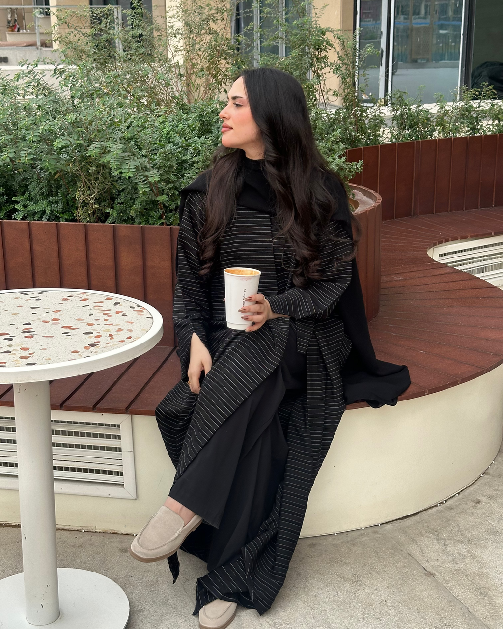 Stripes Abaya (Black)