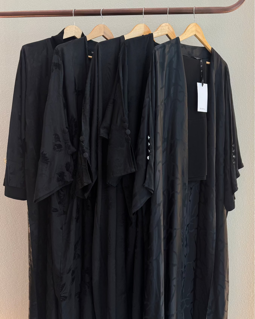Half Bahrini Soft Black Abaya