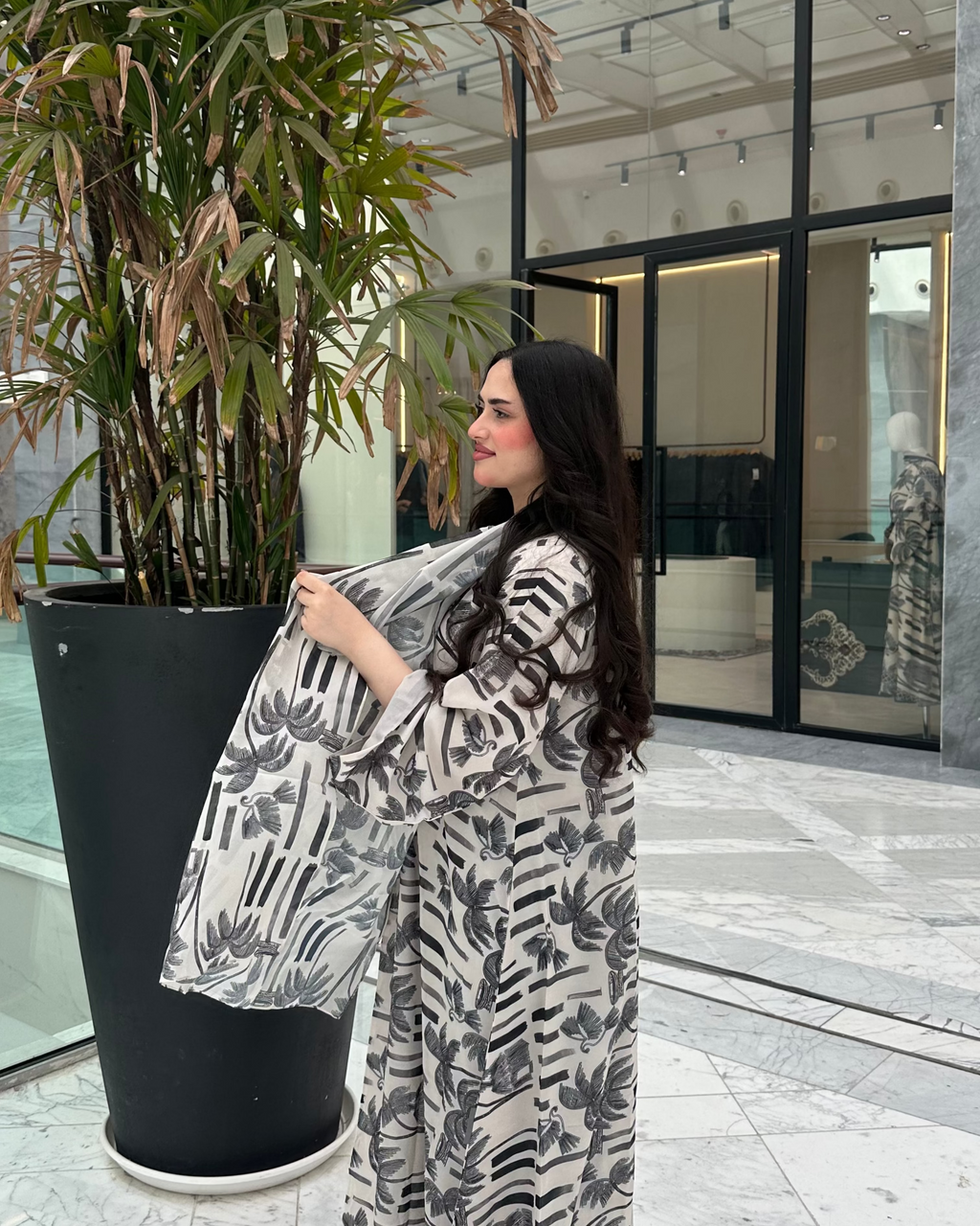 Chifon Print Abaya