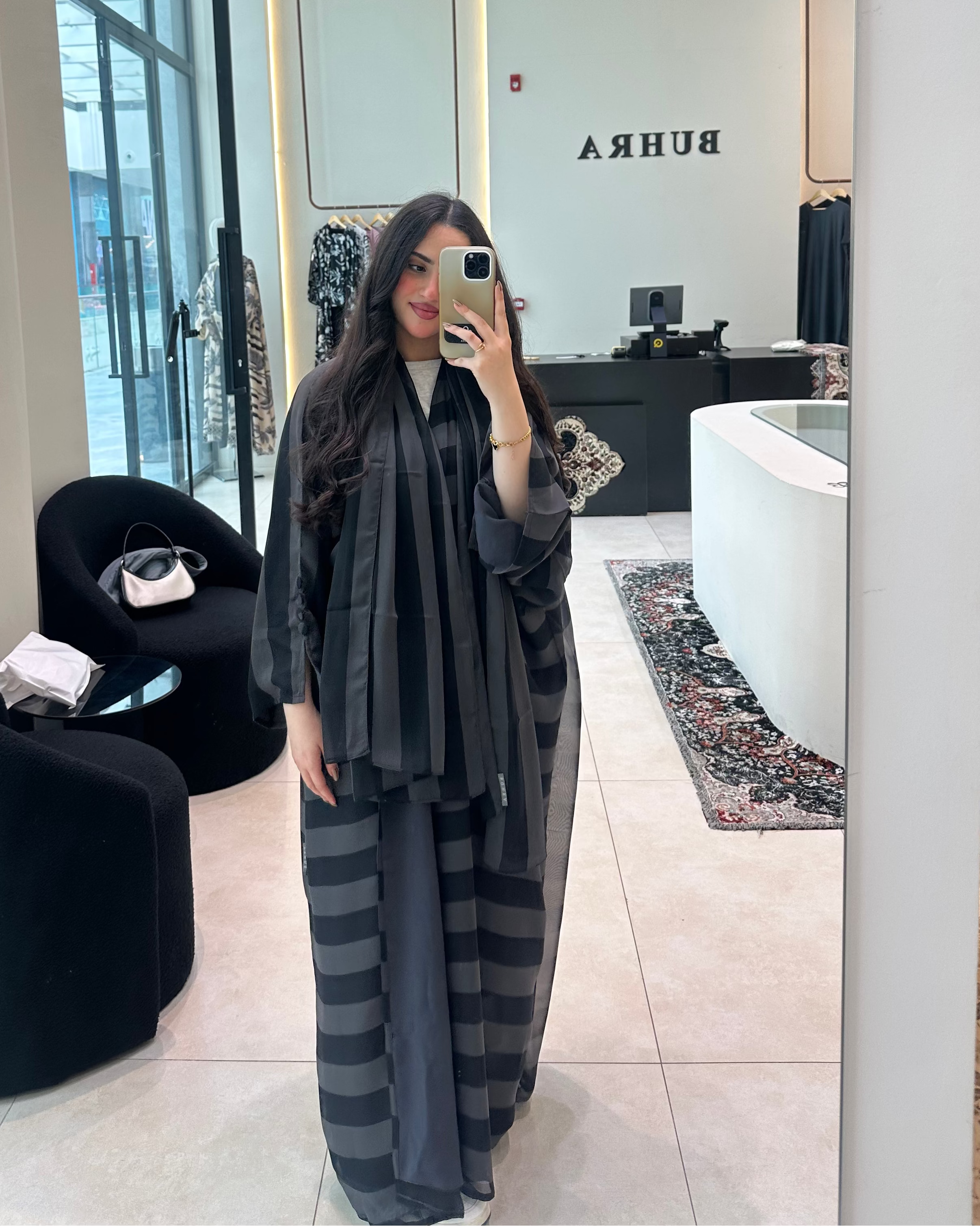 Chiffon Stripes Abaya