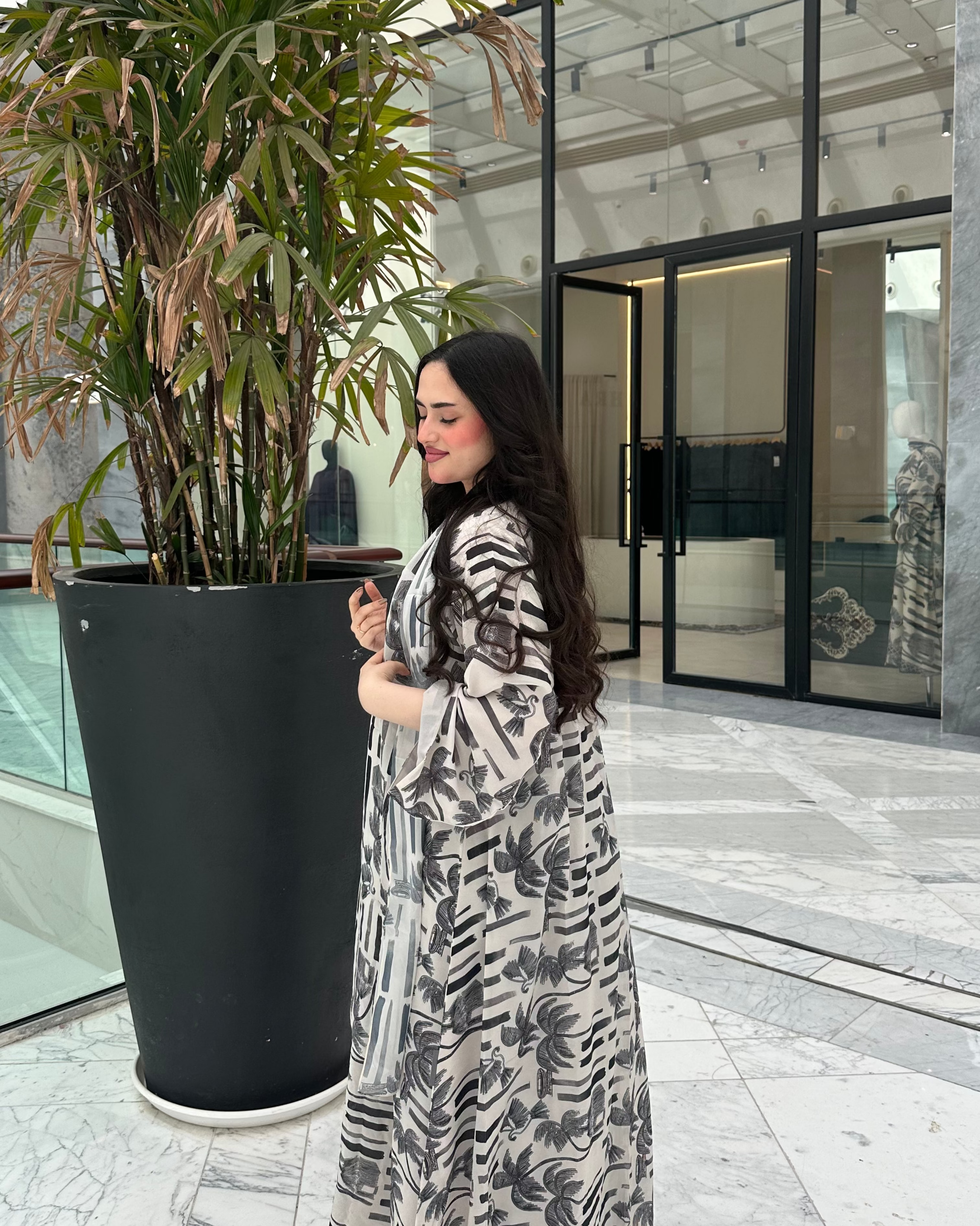 Chifon Print Abaya