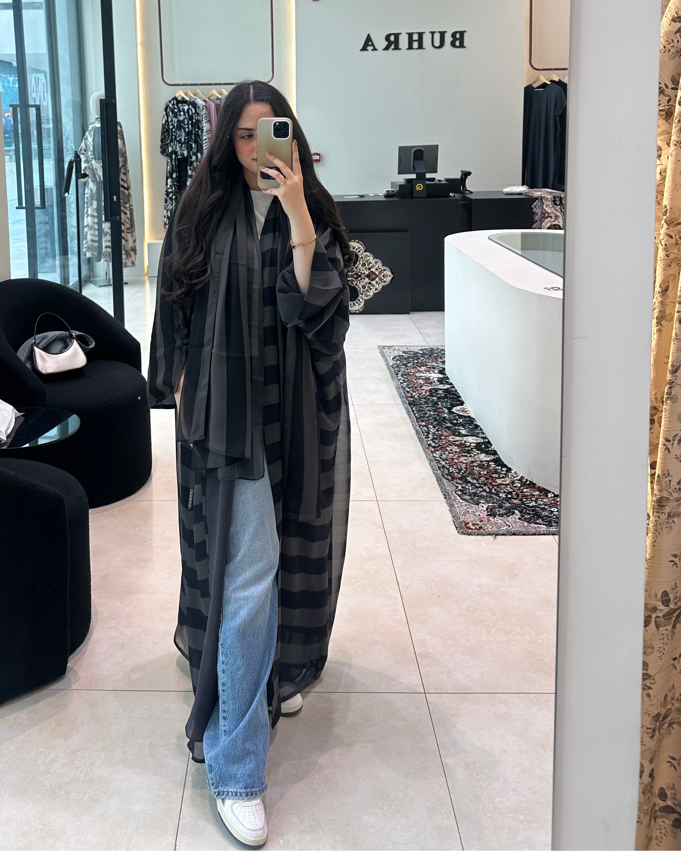 Chiffon Stripes Abaya