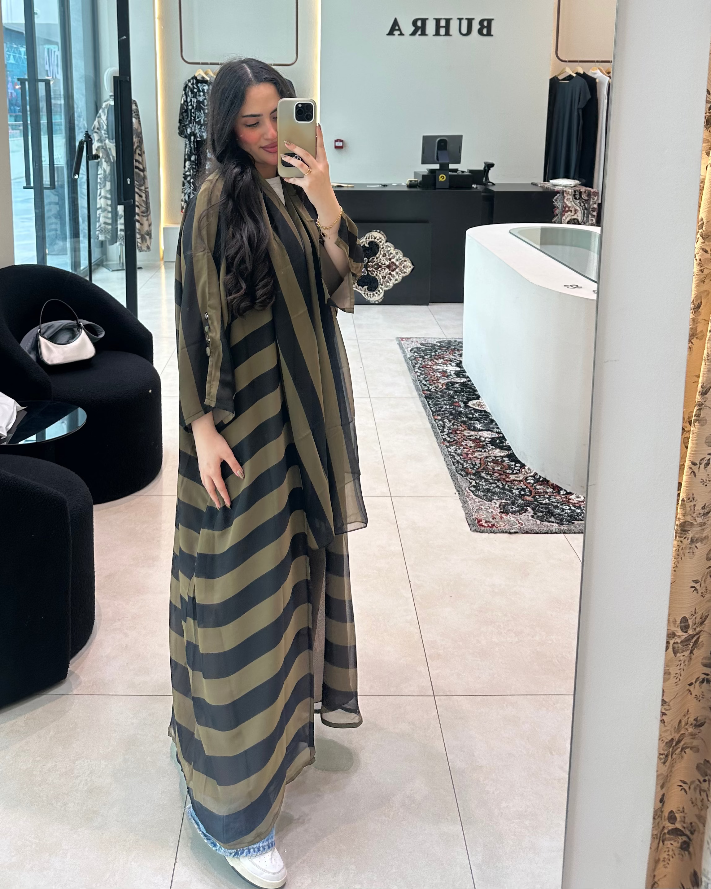 Chiffon Stripes Abaya