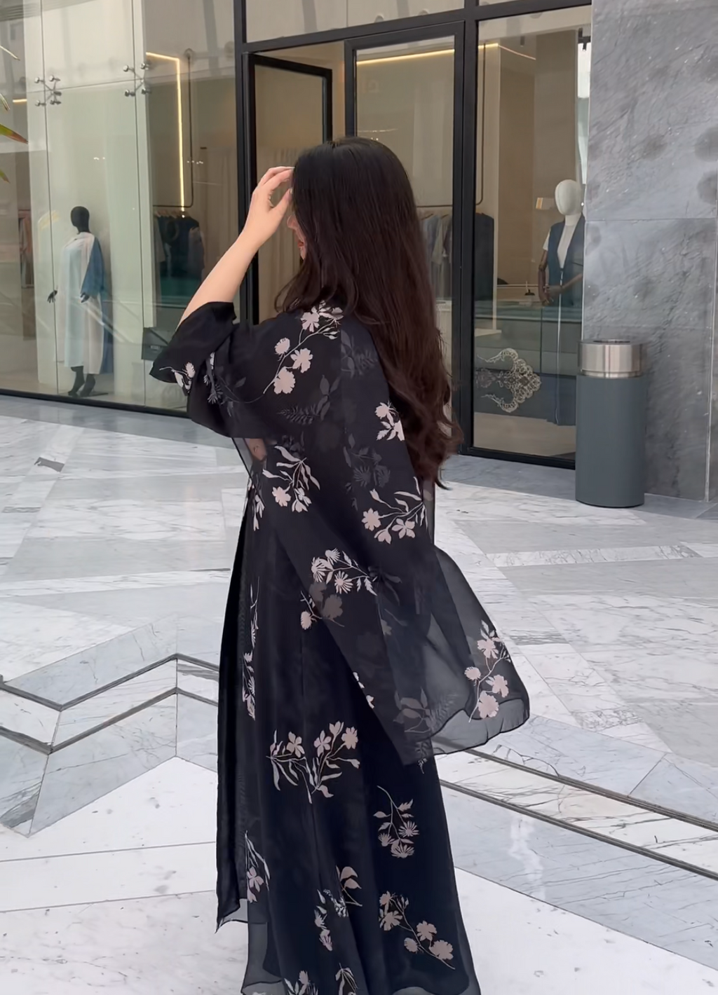 Chiffon Print Abaya
