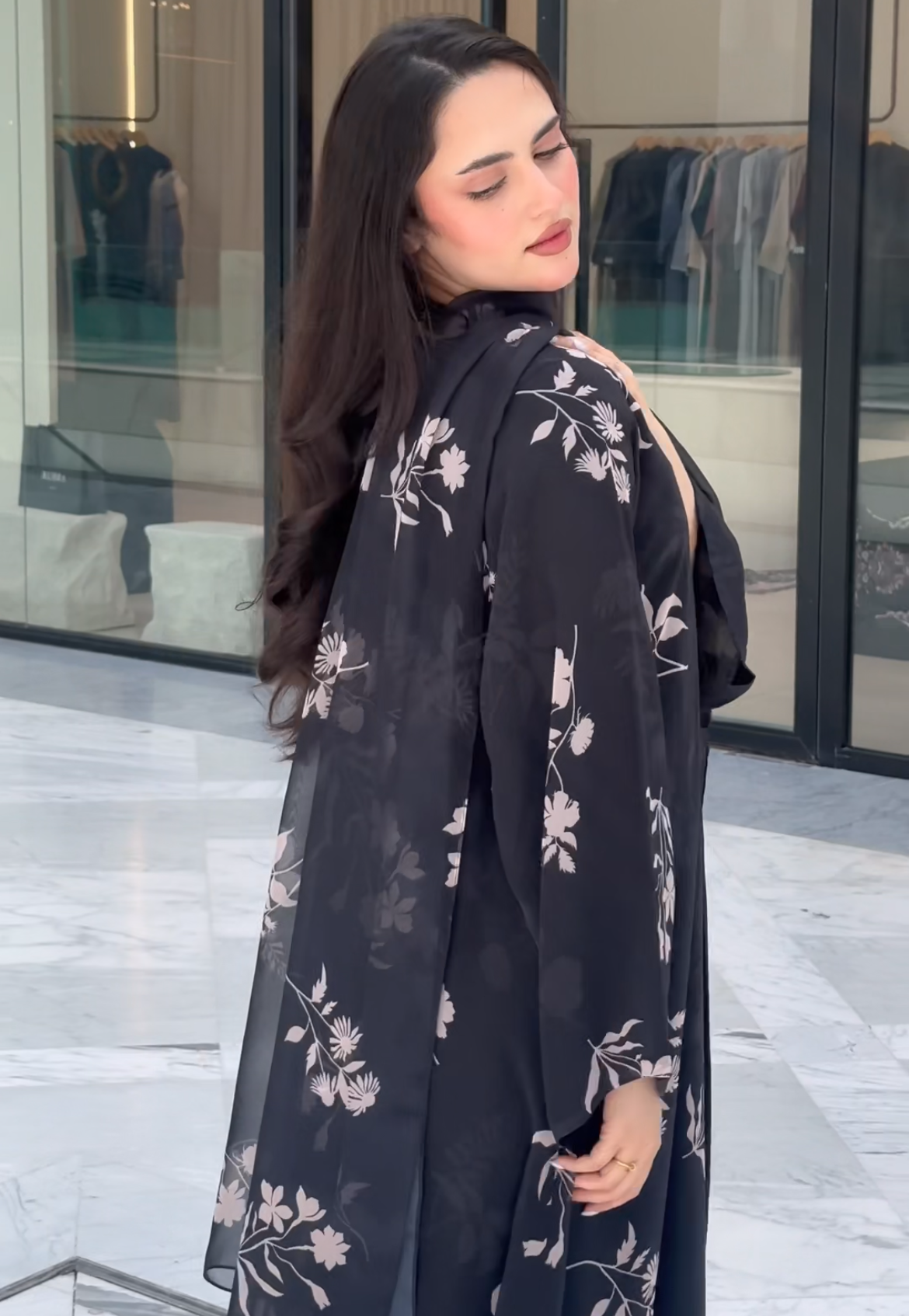 Chiffon Print Abaya