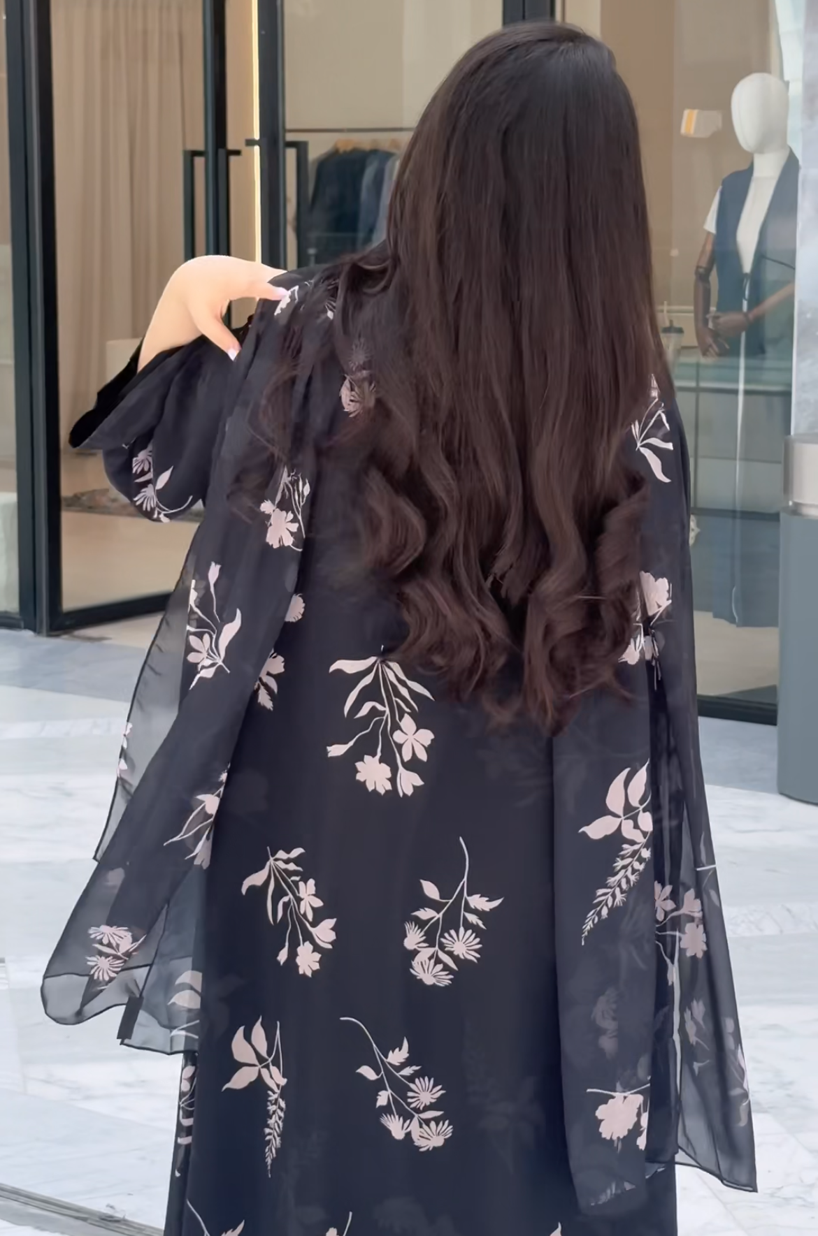 Chiffon Print Abaya