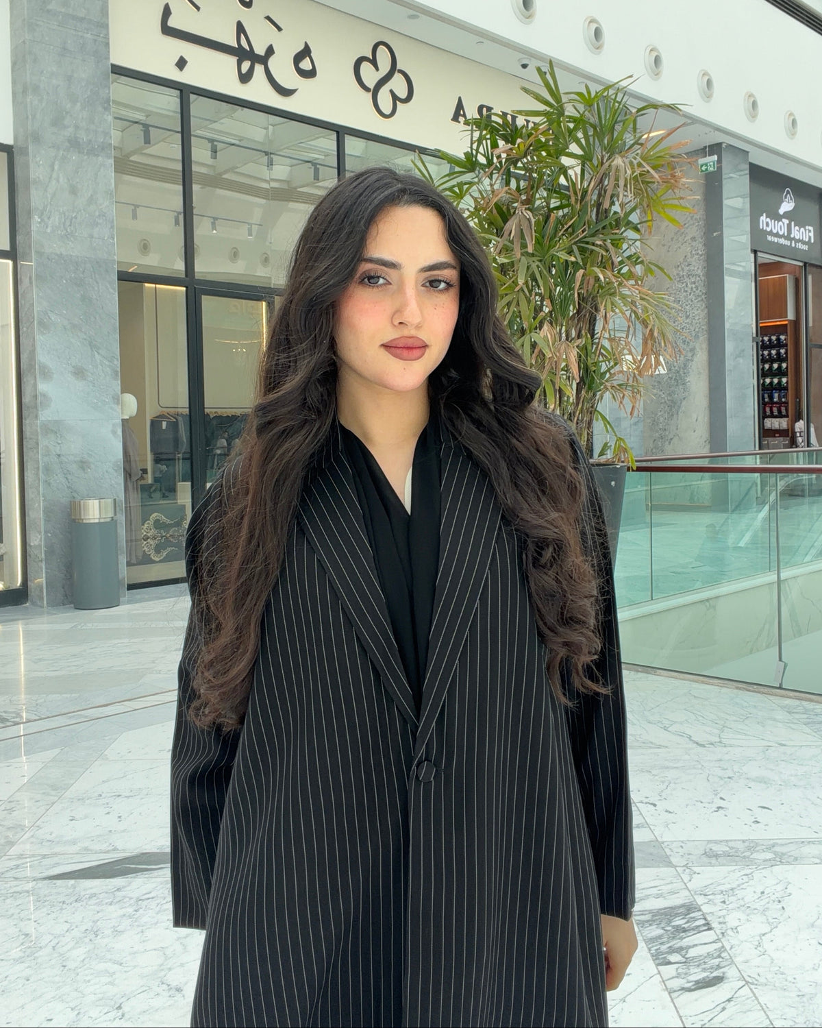 Black Striped Blazer Abaya