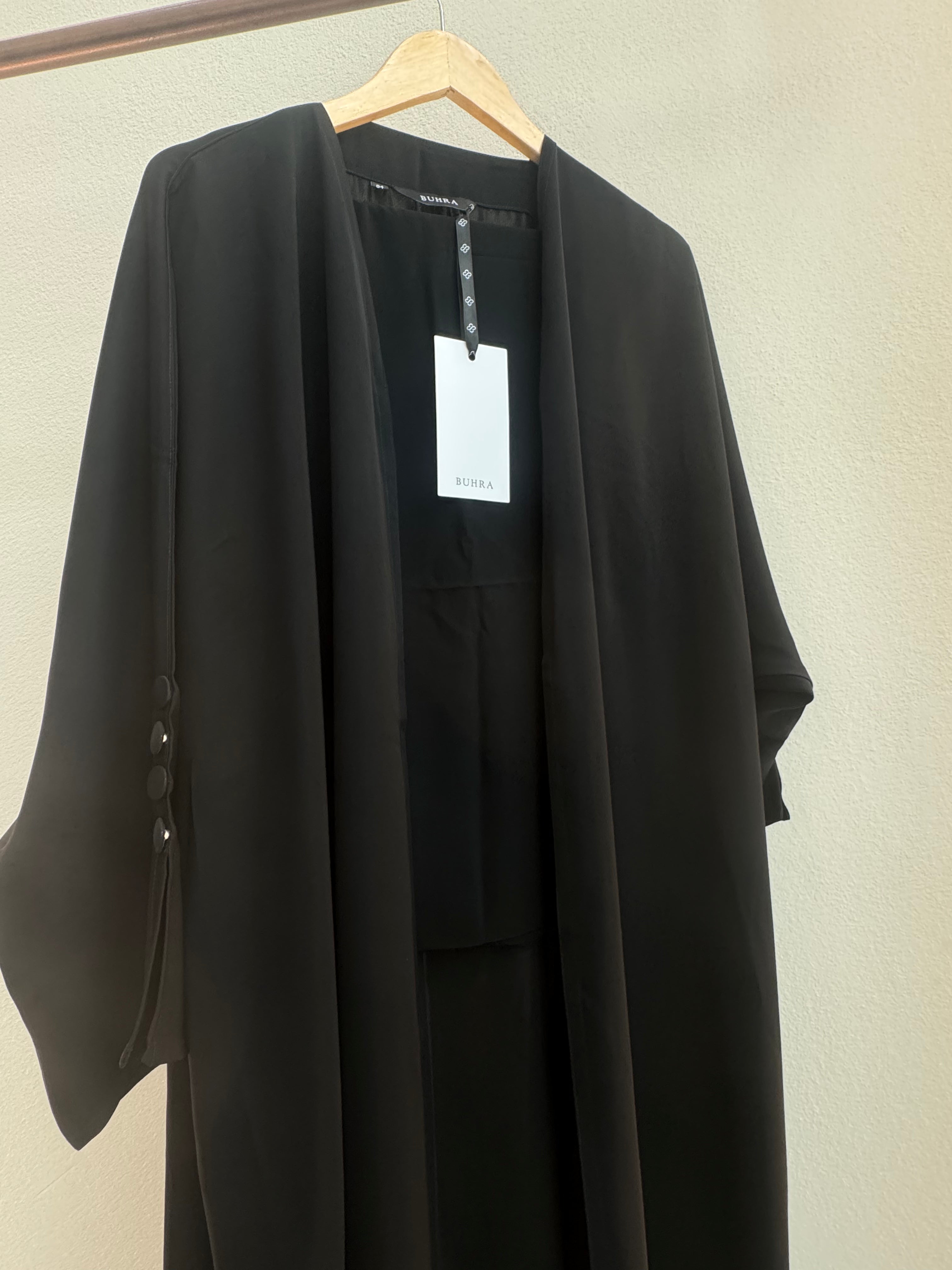 Black Nada Half Bahrini Abaya