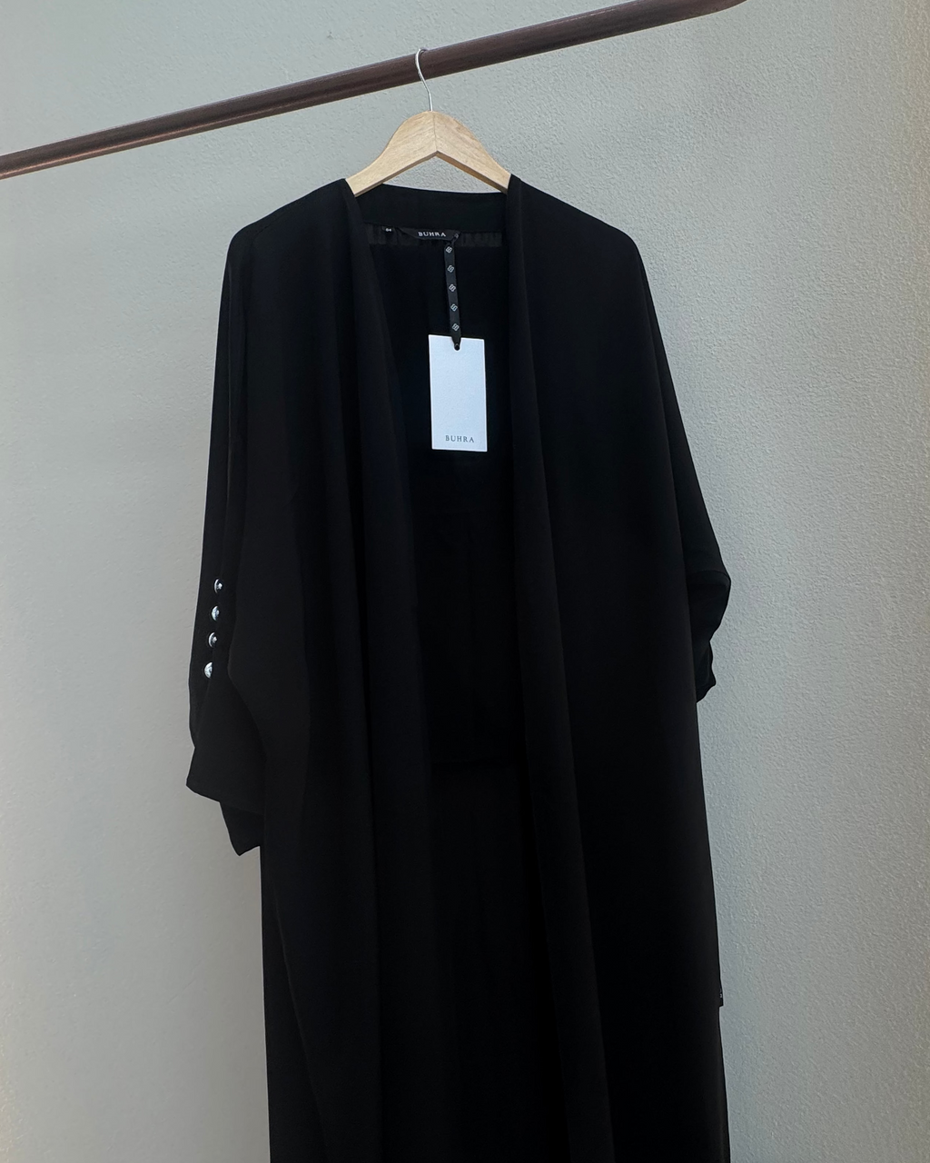 Black Nada Half Bahrini Abaya