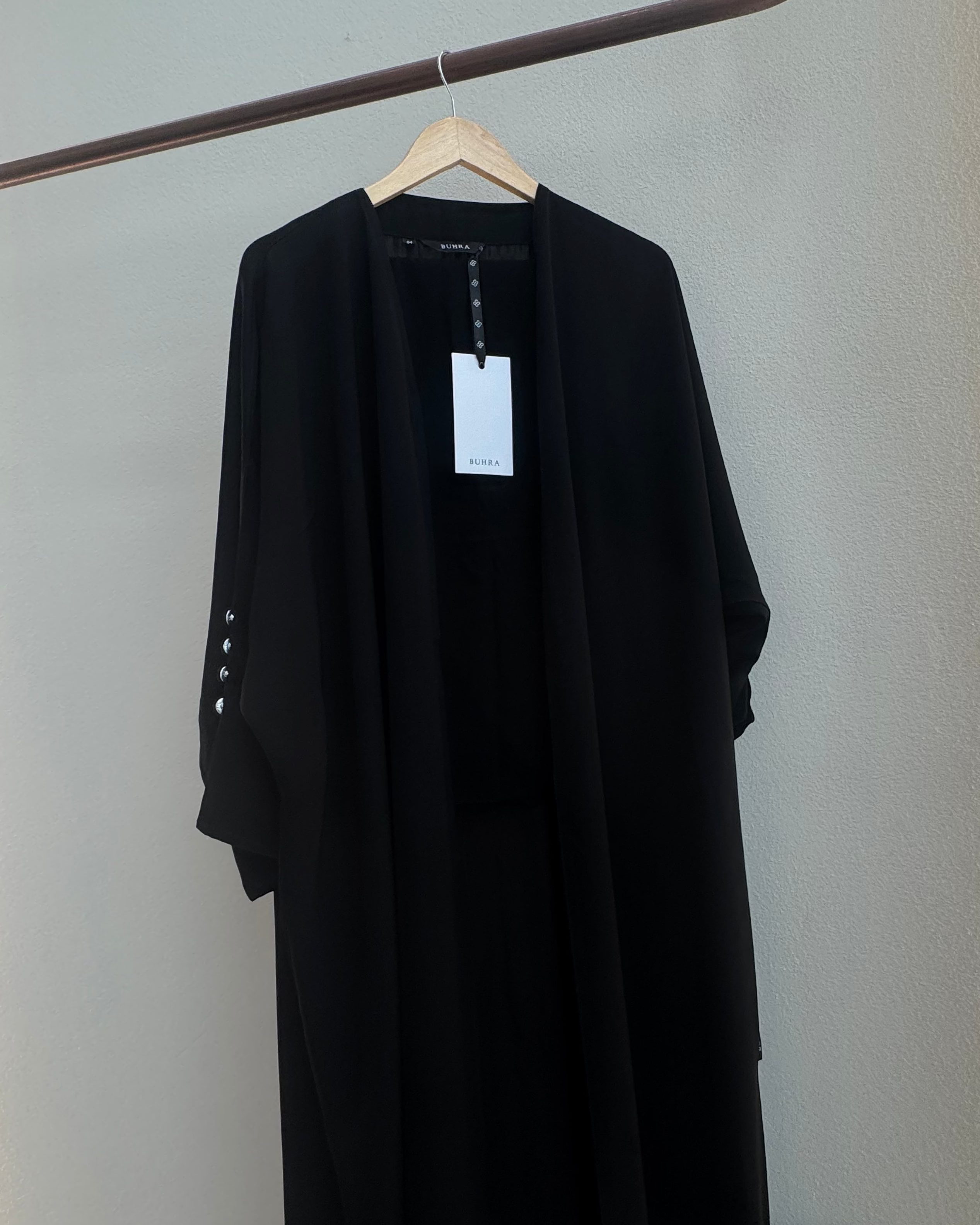 Black Nada Half Bahrini Abaya
