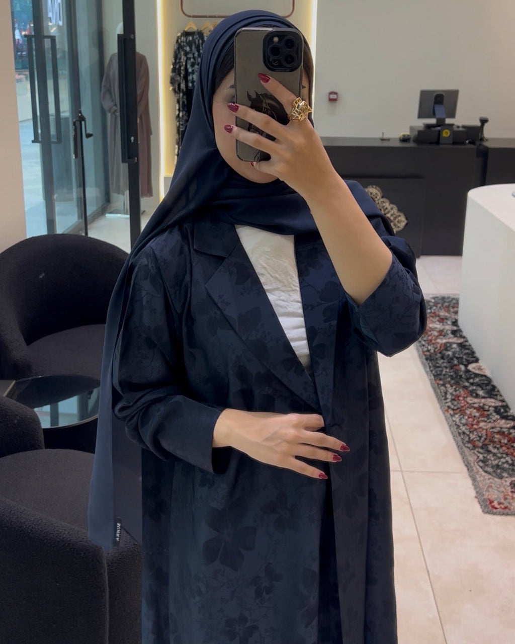 Navy Jaqcuared Blazer Abaya