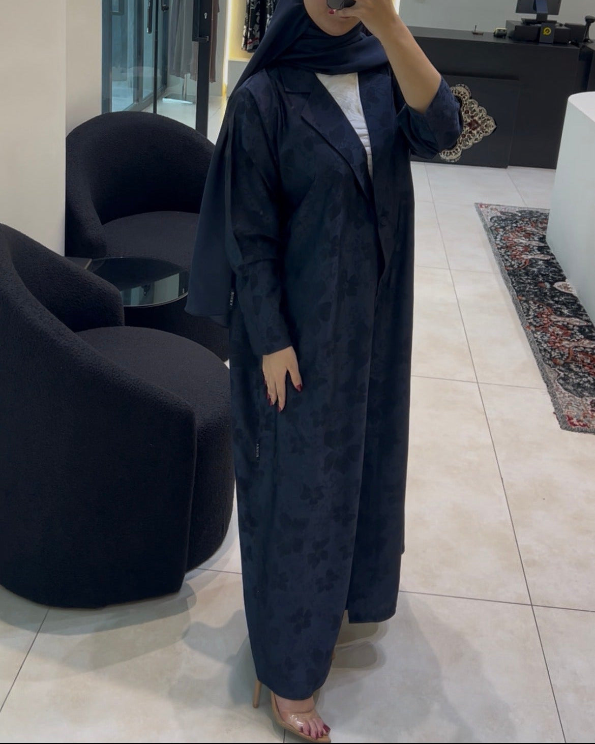 Navy Jaqcuared Blazer Abaya