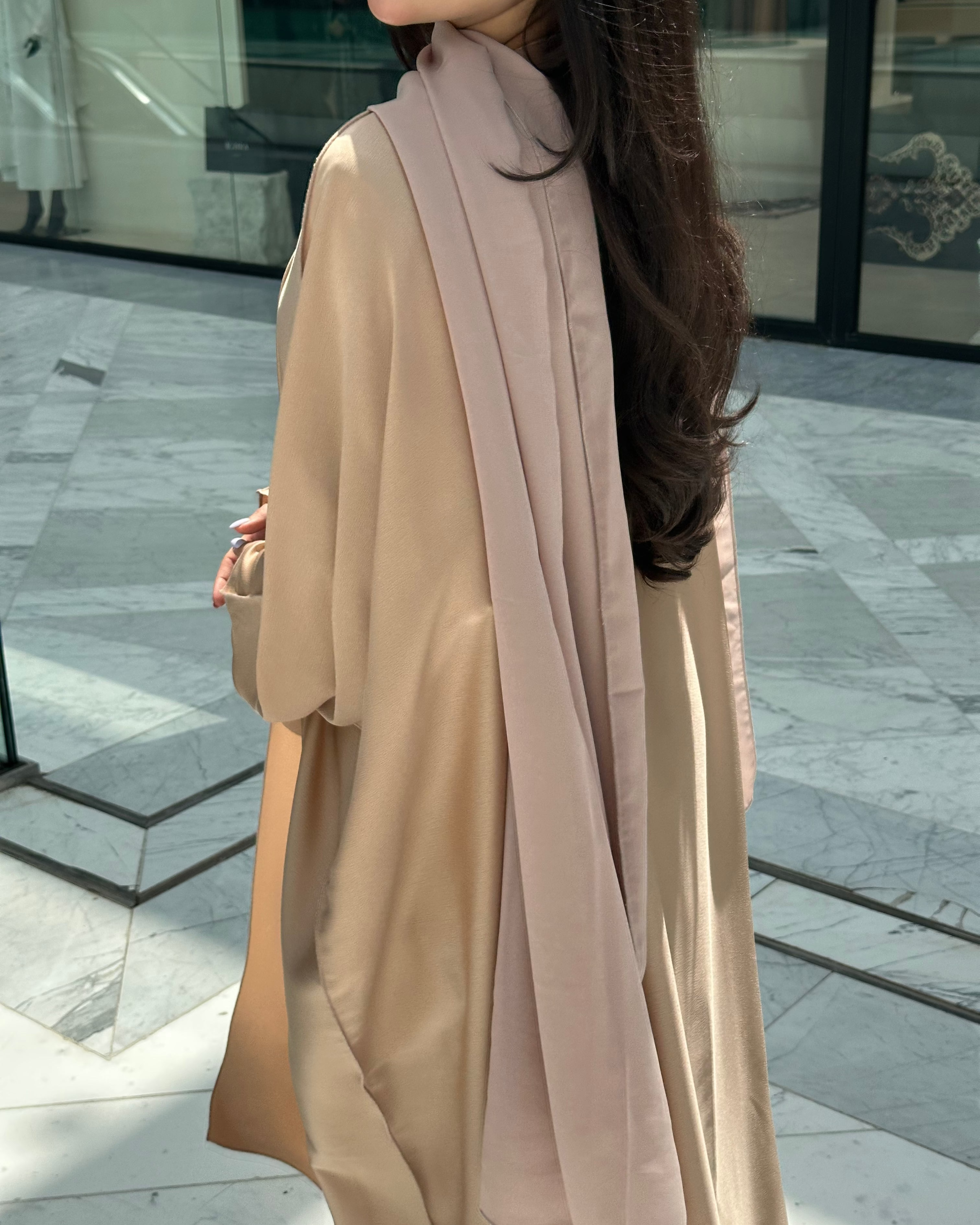 Yellow Half Bahrini Abaya
