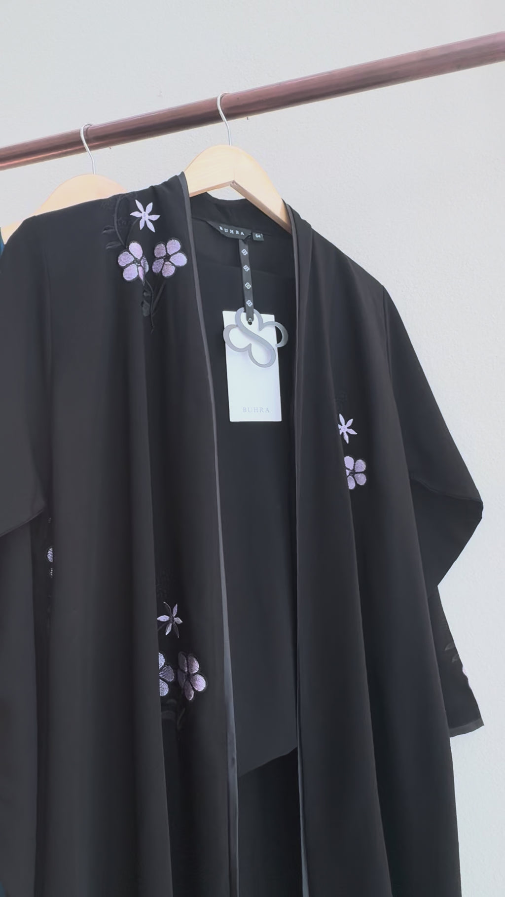 Black Floral Abaya