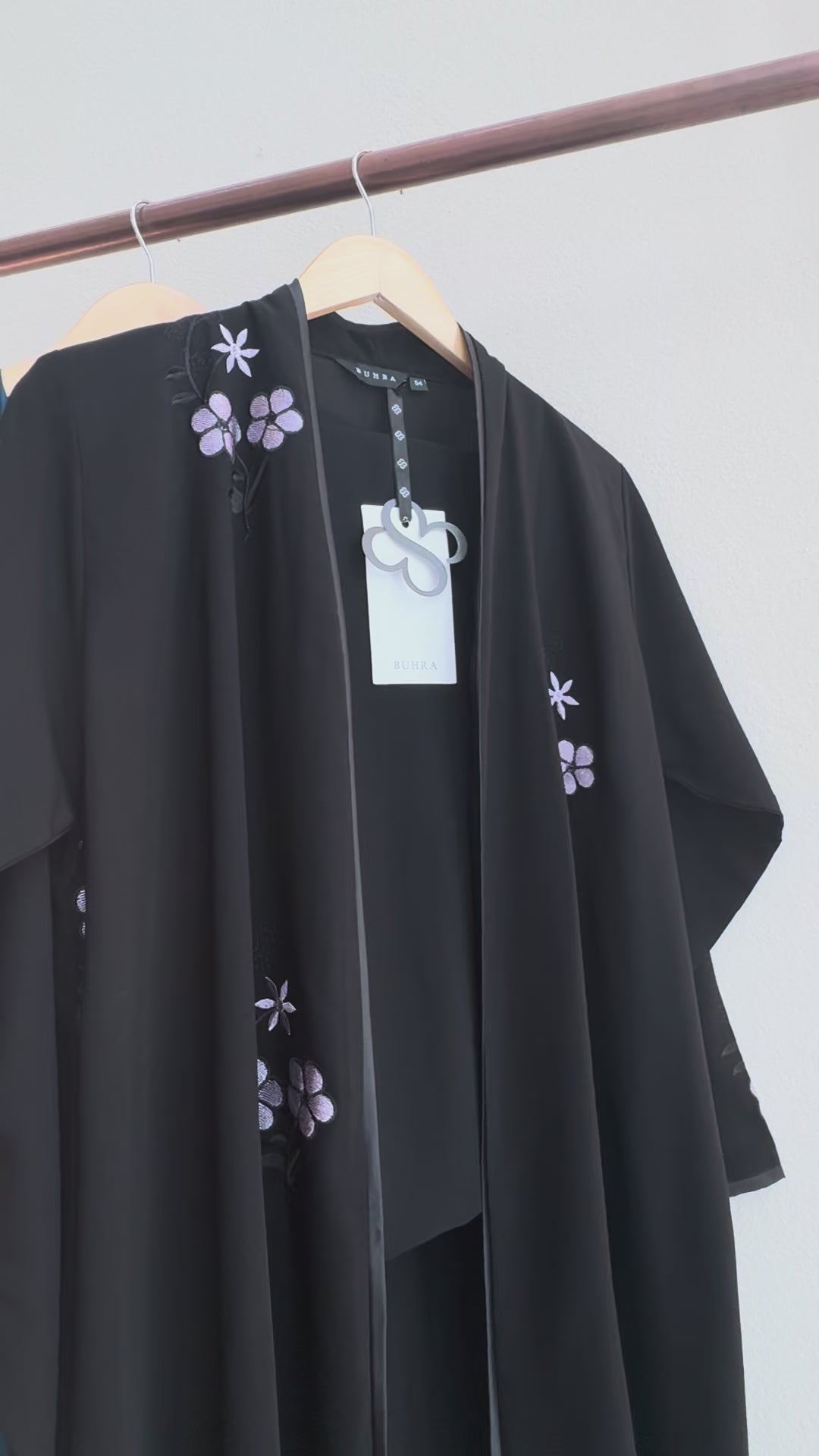 Black Floral Abaya