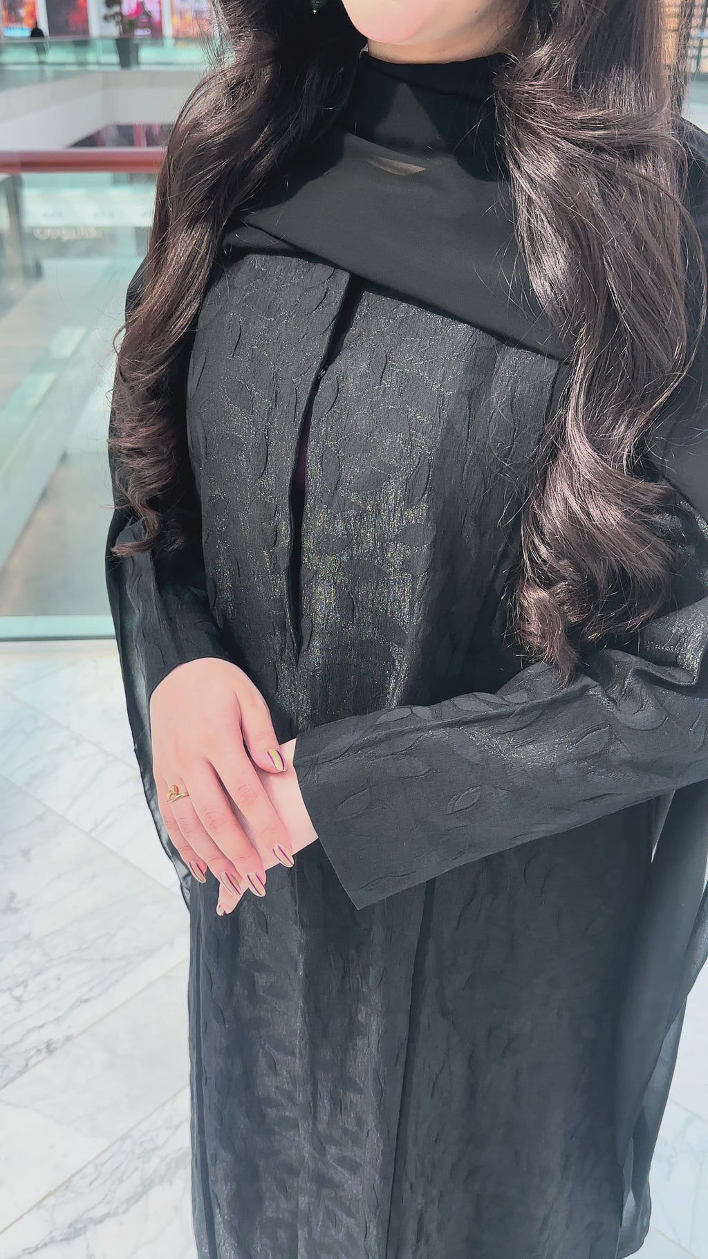 Round Neck Black Abaya